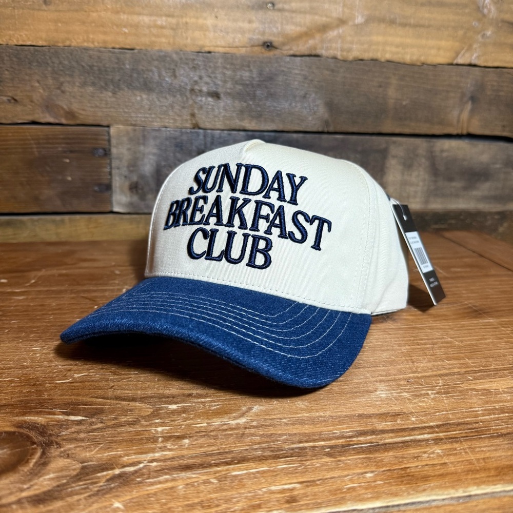 Sunday Breakfast Club Two-Tone Denim Trucker Hat by C.C. From Ranch Dress’n NWT